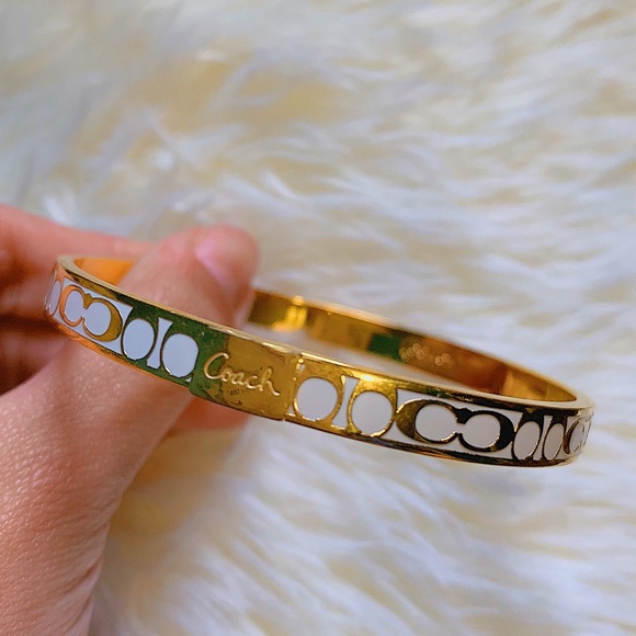 Coach Jewelry - 100% Authentic Gold/White Coach Bangle Bracelet